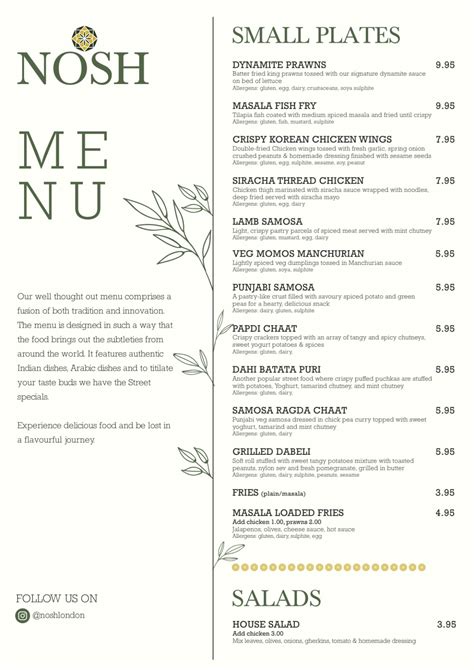 nosh florence menu  Embrace the vibrant flavors of the region, as we serve up an array of dishes that showcase the finest local ingredients